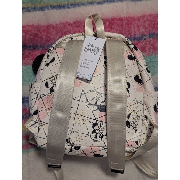 Disney Baby Petunia Pickle Bottom Minnie Mouse Mini Backpack  White/Gold/Pink Wi - Picture 5 of 8